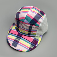 Casquette de course QKD 3D brodée en velours côtelé et nylon respirant et imperméable, ajustable, pour hommes et femmes, bleu marine et jaune fluo, pour l'extérieur