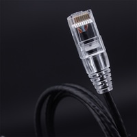 OEM kabel Patch UTP CAT6A Ultra ramping, kabel Patch tanpa pelindung 28AWG CAT6a UTP PVC transparan 1m