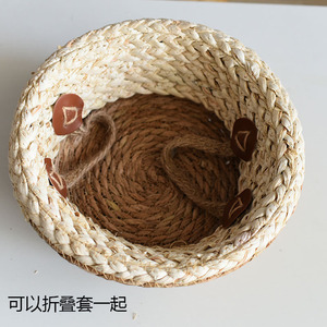 Woven Storage <b>Basket</b> Round Handmade Floor Type For Clothing Organizer Miscellaneous Items - Product Image 2