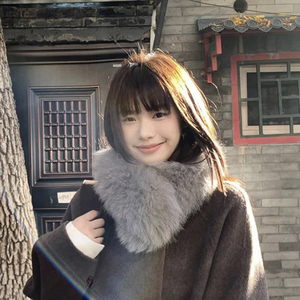 <strong>Grey</strong> Imitation fox Fur Plush <strong>Scarf</strong> for <strong>Women</strong> in Winter, Warm and Thick Fur Collar <strong>Scarf</strong> - Product Image 5
