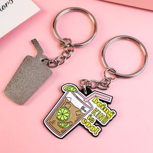 Porte-clés personnalisables de haute qualité, gravables, en métal, avec logo personnalisé, mignons, thé au <span class=keywords><strong>lait</strong></span> Boba, porte-clés en émail Kawaii - Product Image 2