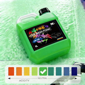 Shampoo pour lavage de voiture en mousse hautement concentré NIKELIANH 1L, vert, rose, jaune, bleu, parfum personnalisable, nettoyage en profondeur, liquide OEM - Product Image 2
