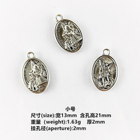 Pendentif en métal double face en argent vieilli, médaille catholique Saint Michel et Ange Gardien, pour la fabrication de colliers de chapelet et de bijoux