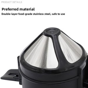 <span class=keywords><strong>Cafetière</strong></span> portable à <span class=keywords><strong>filtre</strong></span> 1-2 tasses en acier inoxydable, <span class=keywords><strong>filtre</strong></span> à café réutilisable, tasse-<span class=keywords><strong>filtre</strong></span> pour le voyage - Product Image 5