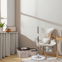 Serpillère magique rotative à 360° en microfibre avec manche pour le nettoyage et le séchage des sols, tête de serpillère en métal, vente chaude