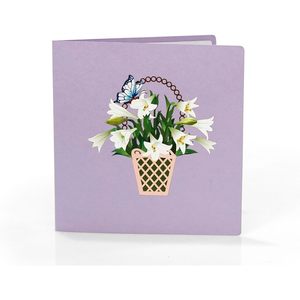 Tarjeta de Condolencias 3D con Lirio Blanco, Tarjeta de Felicitación de Papel para el Luto por la Pérdida de un Ser Querido, Mascota, Mamá, Papá, Hijo/a - Product Image 3