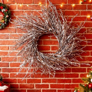 Branches naturelles guirlande de <span class=keywords><strong>porte</strong></span> de Noël couronne d'arbre pour les fêtes de célébration pour la décoration intérieure ornement extérieur festif - Product Image 4