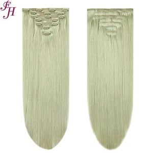 ผมต่อแบบคลิปหนีบ FH 100 กรัม ผมแท้ยุโรป Remy แบบตรง  ชนิด Double Drawn - Product Image 4