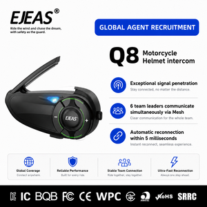 <span class=keywords><strong>Intercomunicador</strong></span> para Casco de Motocicleta <span class=keywords><strong>EJEAS</strong></span> Q8 Mesh para Comunicación entre Conductor, Pasajero y Equipo - Product Image 1
