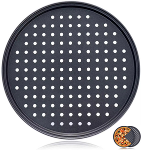 Teglie per <span class=keywords><strong>Pizza</strong></span> Perforate in Acciaio al Carbonio, Non Tossiche, Antiaderenti ed Ecologiche, per Cottura Domestica - Product Image 2