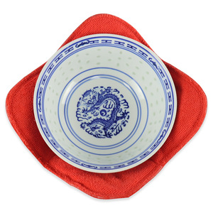 Terry Cloth Bowl Cozy Holder Set Of 4 Solid Color Round Kitchen Microwave Food Heating Pad Machine Washable - Product Image 2