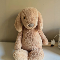Jellcatt UK Peluche chiot aux oreilles tombantes couleur crème, douce, marron clair, cadeau de Noël et de Thanksgiving