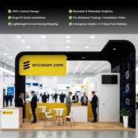 Stand d'exposition facile à monter 3mx6m (10ftx20ft) en aluminium et tissu modulaire pour salon professionnel
