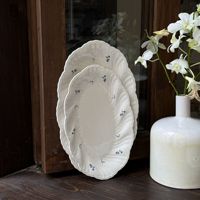 Ensemble de vaisselle en céramique à motif floral bleu sur le thème de la Musée Vintage Européen, vaisselle de table exquise pour la maison, cadeau écologique