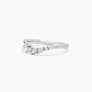 Elegante Anillo de Banda Curva de Plata de Ley 925 con Moissanita para Mujer, Joyería Fina para Novia y Boda - Product Image 4