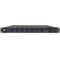 Amplificateur audio de classe D 8 canaux 150W * 8 RMS amplificateur de puissance de lumières LED de taille numérique professionnelle 1U