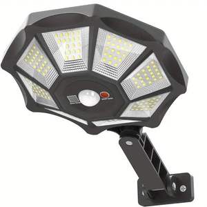 168LED 8 Sided Solar Motion <b>Sensor</b> <b>Light</b> IP65 Waterproof Outdoor Solar Wall <b>Light</b> with Remote Control 3 Working Modes - Product Image 1