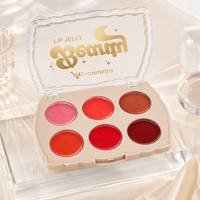 Palette de baumes à lèvres 6 teintes les mieux notées, OEM, marque privée, couleur modulable, fini brillant hydratant, bordure dorée, emballage personnalisé