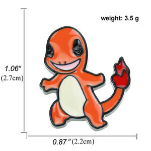 10 Designs Jeu Vidéo POKE Anime Pins Poche Monstre Personnage De Dessin Animé Feu Dragon Tortue Métal Émail Badge Pin - Product Image 6