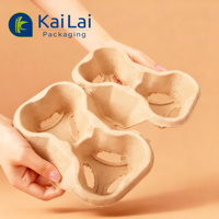Nouveau porte-gobelets réutilisable en pulpe de papier à double paroi, biodégradable, pour café, thé, boissons chaudes, 2/4 gobelets, vaisselle à emporter