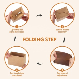 Özel Kraft Kağıt Sandviç Kutuları Paket Servis Kapları Sandviç Kek Kutuları Mini <span class=keywords><strong>Burger</strong></span> Kutuları Tost Donut Burgerler için - Product Image 2