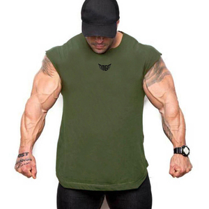 Camiseta Deportiva de Manga Corta para Hombre, de Algodón, Color Sólido, con Logotipo Personalizado, Venta al Por Mayor - Product Image 4