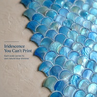 Feuille de mosaïque en coquille de nacre bleue pour les projets de revêtement mural de salle de bain d'hôtel et de crédence de cuisine