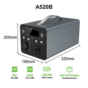 Station d'alimentation tout-en-un 6KG 500W 435.2Wh LiFePO4 à onde sinusoïdale pure avec allume-cigare 120W pour la cuisson en extérieur et la sauvegarde d'urgence à domicile - Product Image 2