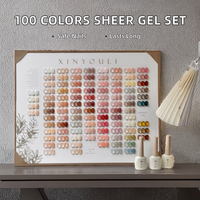 Ensemble de vernis à ongles en gel transparent neutre 100 couleurs 12 ml, vernis à ongles en gel nude rose de style coréen de haute qualité