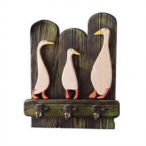Customizable Wooden <b>Key</b> Holder Wall Hanging with Metal Hooks for Home Entrance Hotel Office Gift and Home Decor - Product Image 1