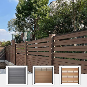 Aveeno Exterior impermeable ignífugo Verjas diseño al aire libre granja WPC valla paneles de hoja de WPC con poste de aluminio - Product Image 1