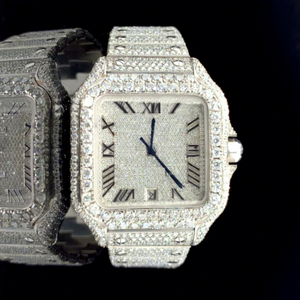 Luxury Square Stainless Steel Moissanite <b>Iced</b> <b>Out</b> Hip Hop Style Mechanical <b>Watch</b> Custom Gift - Product Image 1