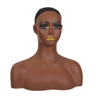 Nouveau Mannequin de Couture Noir Réglable, Tête et Épaules, Modèle Demi-Corps avec Support en PVC pour Présentation de Perruques