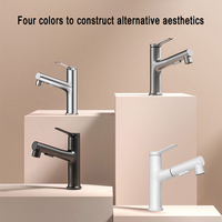 Robinet de lavabo en laiton sans plomb, anti-rayures, avec cartouche céramique gris anthracite pour lavabo de salle de bain