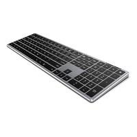 Clavier sans fil LED ultra-fin 2,4 GHz rétroéclairé, entièrement en aluminium, avec interrupteurs à ciseaux, pour ordinateur portable, bureau, USB Type-C, taille standard