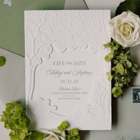 Cartes d'invitation en papier de coton de qualité supérieure, impression typographique, invitations de mariage élégantes, gaufrage en couleur, enveloppes personnalisées imprimées