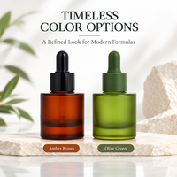 Flacon d'huile essentielle vert givré personnalisé de 300 ml avec bouchon à vis et flacon compte-gouttes en verre cosmétique avec boîte d'emballage