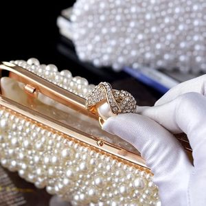Women Pearl Evening <strong>Bag</strong> Bride Beaded <strong>Clutch</strong> Purse Cream White <strong>for</strong> <strong>Wedding</strong> Party <strong>Ivory</strong> White Pearl Evening <strong>Bag</strong> - Product Image 4