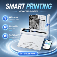Printer Tanpa Tinta Phomemo M832D Portabel, Printer Mini Portabel dengan Bluetooth, Printer Thermal Portabel untuk Dokumen A4