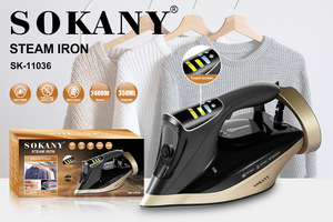 Mới 2400W kỹ thuật số màn hình LED chống Calc chống nhỏ giọt tự làm sạch may hấp điện công nghiệp hơi nước Báo Chí Sắt hơi - Product Image 2