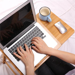 조절 대나무 노트북 책상 작은 아침 침대 트레이 Bambu 접이식 노트북 테이블 침대 서랍 - Product Image 5