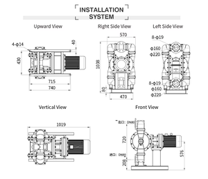 Pompe à diaphragme à haut débit GODO BFDS-80Q 3'' en fonte nodulaire pour eaux usées EODD - Product Image 5