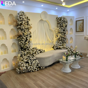 LEDA อุปกรณ์ตกแต่งงานแต่งงาน ผนังอะคริลิคสีขาวเรียบง่ายสไตล์อินเดียสำหรับตกแต่งฉากหลังงานแต่งงาน - Product Image 2