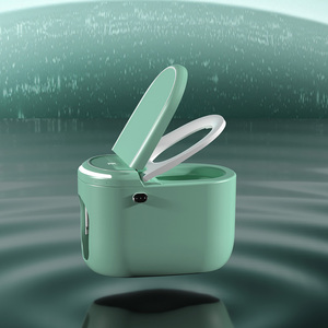 Toilette intelligente de haute qualité avec siège chauffant, désodorisant, couleur verte, forme ovale et télécommande, système de drainage en P - Product Image 2