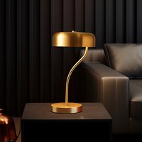 Lampe de table LED portable moderne au design simpliste avec corps en fer et abat-jour en métal alimentation cc sans fil emballé sur mesure