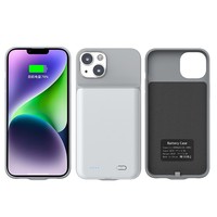 Coque de Téléphone avec Batterie Externe Rechargeable et Étendue pour iPhone 11 12 13 14 15 16 Pro Max Mini en TPU