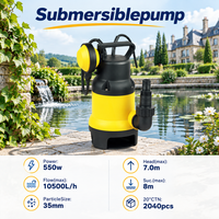 Pompe de drainage submersible automatique haute capacité 550W en plastique avec interrupteur à flotteur pour l'évacuation des eaux de crue et des bassins