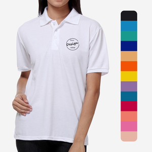 Gimnasio de entrenamiento de 3 botones sólido de alta calidad para mujer para camiseta Polo estampado personalizado alto elástico ajuste suelto humedad transpirable Casual - Product Image 1