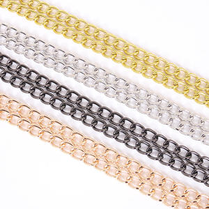 中国サプライヤーハンドバッグチェーン金属交換用フラットチェーンクラスプシルバーゴールド衣服ファンシーチェーン用 - Product Image 2