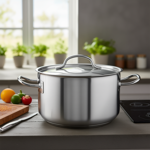 Casseruola alta Chef Classic da 3 Qt in acciaio inossidabile con coperchio per uso su piano cottura - Product Image 3